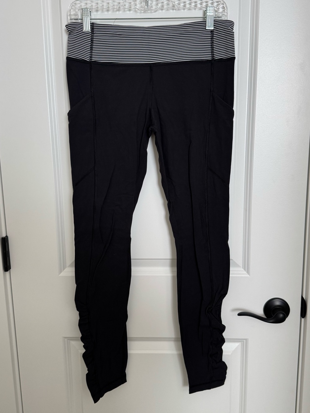 lululemon athletica Black Leggings with Striped Waistband